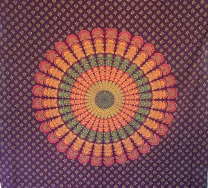 MANTA GRANDE PAVO REAL MANDALA TINTO