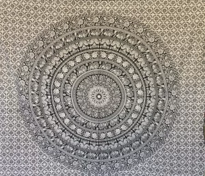 MANTA GRANDE MANDALA BLANCO/NEGRO