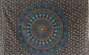 MANTA MEDIANA MANDALA AZUL